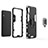 Silicone Matte Finish and Plastic Back Cover Case with Magnetic Finger Ring Stand for Samsung Galaxy M10