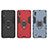 Silicone Matte Finish and Plastic Back Cover Case with Magnetic Finger Ring Stand for Samsung Galaxy M10