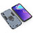 Silicone Matte Finish and Plastic Back Cover Case with Magnetic Finger Ring Stand for Samsung Galaxy M10