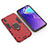 Silicone Matte Finish and Plastic Back Cover Case with Magnetic Finger Ring Stand for Samsung Galaxy M10