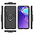 Silicone Matte Finish and Plastic Back Cover Case with Magnetic Finger Ring Stand for Samsung Galaxy M10