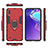 Silicone Matte Finish and Plastic Back Cover Case with Magnetic Finger Ring Stand for Samsung Galaxy M10