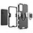 Silicone Matte Finish and Plastic Back Cover Case with Magnetic Finger Ring Stand for Samsung Galaxy M23 5G