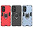 Silicone Matte Finish and Plastic Back Cover Case with Magnetic Finger Ring Stand for Samsung Galaxy M23 5G