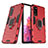 Silicone Matte Finish and Plastic Back Cover Case with Magnetic Finger Ring Stand for Samsung Galaxy S20 FE 4G