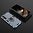 Silicone Matte Finish and Plastic Back Cover Case with Magnetic Finger Ring Stand for Samsung Galaxy S24 5G