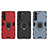 Silicone Matte Finish and Plastic Back Cover Case with Magnetic Finger Ring Stand for Samsung Galaxy S24 5G