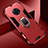 Silicone Matte Finish and Plastic Back Cover Case with Magnetic Finger Ring Stand for Vivo Nex 3 5G Red