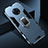 Silicone Matte Finish and Plastic Back Cover Case with Magnetic Finger Ring Stand for Vivo Nex 3S