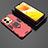 Silicone Matte Finish and Plastic Back Cover Case with Magnetic Finger Ring Stand for Vivo V25 5G