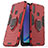 Silicone Matte Finish and Plastic Back Cover Case with Magnetic Finger Ring Stand for Vivo Y3