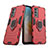 Silicone Matte Finish and Plastic Back Cover Case with Magnetic Finger Ring Stand for Vivo Y75 4G