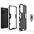 Silicone Matte Finish and Plastic Back Cover Case with Magnetic Finger Ring Stand for Xiaomi Mi 11i 5G (2022)