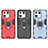 Silicone Matte Finish and Plastic Back Cover Case with Magnetic Finger Ring Stand for Xiaomi Mi 13 5G