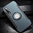 Silicone Matte Finish and Plastic Back Cover Case with Magnetic Finger Ring Stand for Xiaomi Mi 9 Lite