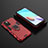 Silicone Matte Finish and Plastic Back Cover Case with Magnetic Finger Ring Stand for Xiaomi Redmi 10 (2022)