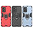 Silicone Matte Finish and Plastic Back Cover Case with Magnetic Finger Ring Stand for Xiaomi Redmi 10 5G