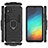 Silicone Matte Finish and Plastic Back Cover Case with Magnetic Finger Ring Stand for Xiaomi Redmi 9C NFC