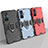 Silicone Matte Finish and Plastic Back Cover Case with Magnetic Finger Ring Stand for Xiaomi Redmi K50 Gaming 5G