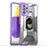 Silicone Matte Finish and Plastic Back Cover Case with Magnetic Finger Ring Stand J01S for Samsung Galaxy A72 4G Purple