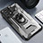 Silicone Matte Finish and Plastic Back Cover Case with Magnetic Finger Ring Stand J02S for Samsung Galaxy A72 4G Black