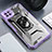 Silicone Matte Finish and Plastic Back Cover Case with Magnetic Finger Ring Stand J03S for Samsung Galaxy F42 5G