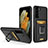 Silicone Matte Finish and Plastic Back Cover Case with Magnetic Finger Ring Stand J03S for Samsung Galaxy S22 5G Black