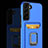 Silicone Matte Finish and Plastic Back Cover Case with Magnetic Finger Ring Stand J03S for Samsung Galaxy S22 Plus 5G