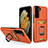 Silicone Matte Finish and Plastic Back Cover Case with Magnetic Finger Ring Stand J03S for Samsung Galaxy S22 Plus 5G