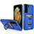 Silicone Matte Finish and Plastic Back Cover Case with Magnetic Finger Ring Stand J03S for Samsung Galaxy S22 Plus 5G