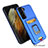 Silicone Matte Finish and Plastic Back Cover Case with Magnetic Finger Ring Stand J03S for Samsung Galaxy S22 Plus 5G