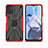 Silicone Matte Finish and Plastic Back Cover Case with Magnetic Finger Ring Stand JX1 for Motorola Moto E22