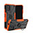 Silicone Matte Finish and Plastic Back Cover Case with Magnetic Finger Ring Stand JX1 for Nokia G100 Orange