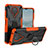 Silicone Matte Finish and Plastic Back Cover Case with Magnetic Finger Ring Stand JX1 for Nokia G20 Orange