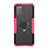 Silicone Matte Finish and Plastic Back Cover Case with Magnetic Finger Ring Stand JX1 for Samsung Galaxy A02s Hot Pink