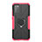 Silicone Matte Finish and Plastic Back Cover Case with Magnetic Finger Ring Stand JX1 for Samsung Galaxy M02s Hot Pink