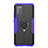 Silicone Matte Finish and Plastic Back Cover Case with Magnetic Finger Ring Stand JX1 for Samsung Galaxy M02s Purple