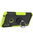 Silicone Matte Finish and Plastic Back Cover Case with Magnetic Finger Ring Stand JX2 for Motorola Moto E7 Power