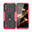 Silicone Matte Finish and Plastic Back Cover Case with Magnetic Finger Ring Stand JX2 for Motorola Moto E7 Power