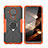 Silicone Matte Finish and Plastic Back Cover Case with Magnetic Finger Ring Stand JX2 for Nokia 5.4