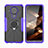 Silicone Matte Finish and Plastic Back Cover Case with Magnetic Finger Ring Stand JX2 for Nokia 5.4 Purple