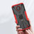 Silicone Matte Finish and Plastic Back Cover Case with Magnetic Finger Ring Stand JX2 for Nokia C10