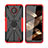 Silicone Matte Finish and Plastic Back Cover Case with Magnetic Finger Ring Stand JX2 for Nokia C10