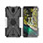 Silicone Matte Finish and Plastic Back Cover Case with Magnetic Finger Ring Stand JX2 for Nokia C100