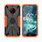 Silicone Matte Finish and Plastic Back Cover Case with Magnetic Finger Ring Stand JX2 for Nokia C200