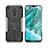 Silicone Matte Finish and Plastic Back Cover Case with Magnetic Finger Ring Stand JX2 for Nokia C30