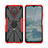 Silicone Matte Finish and Plastic Back Cover Case with Magnetic Finger Ring Stand JX2 for Nokia G10