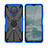 Silicone Matte Finish and Plastic Back Cover Case with Magnetic Finger Ring Stand JX2 for Nokia G10