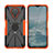 Silicone Matte Finish and Plastic Back Cover Case with Magnetic Finger Ring Stand JX2 for Nokia G10