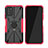 Silicone Matte Finish and Plastic Back Cover Case with Magnetic Finger Ring Stand JX2 for Nokia G100